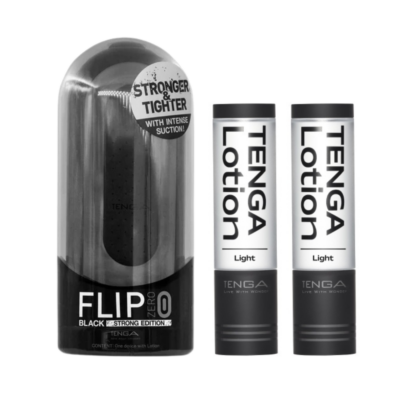 TENGA FLIP 0 (ZERO) black + 2 Hole lotion (black)