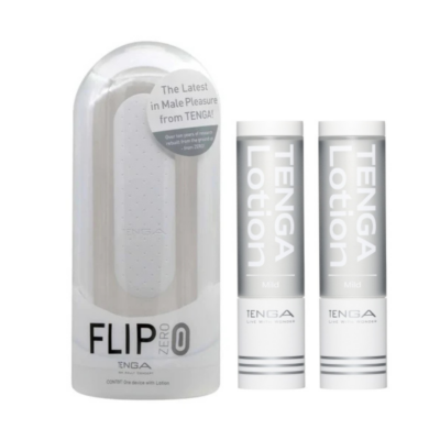 TENGA FLIP 0 (ZERO) White + 2 Hole lotion (White)