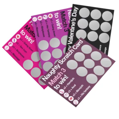 Ssm Naughty Valentine / Birthday Scratch Card (1 Set) 4 Pieces
