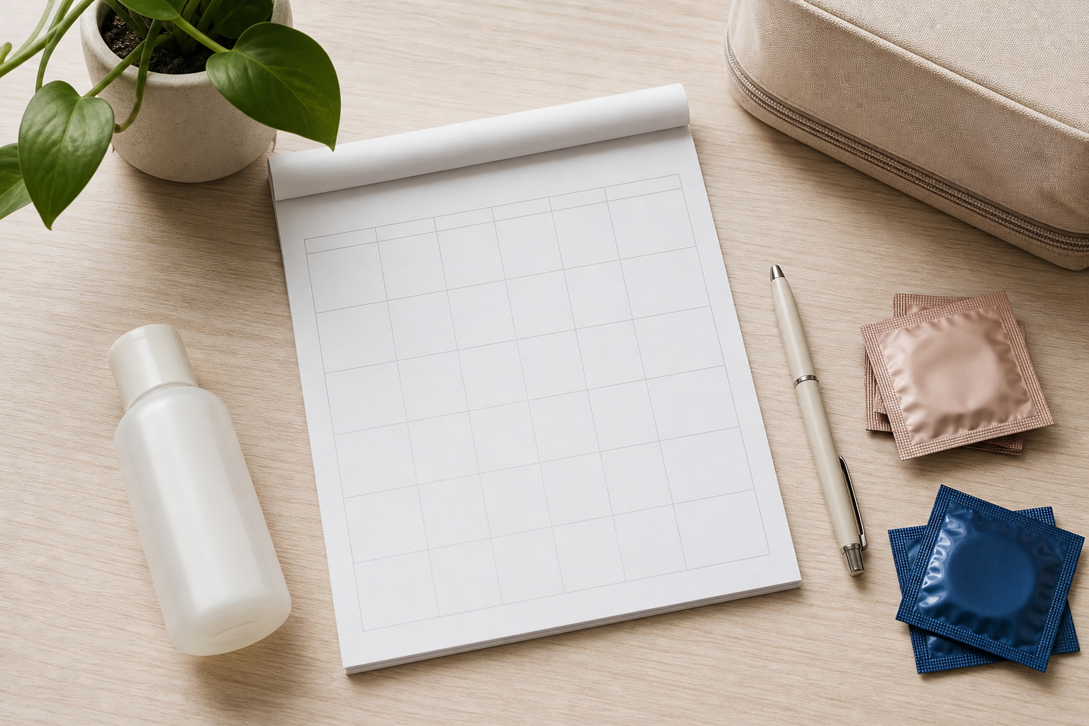 Minimal calendar and checklist for restocking personal wellness essentials